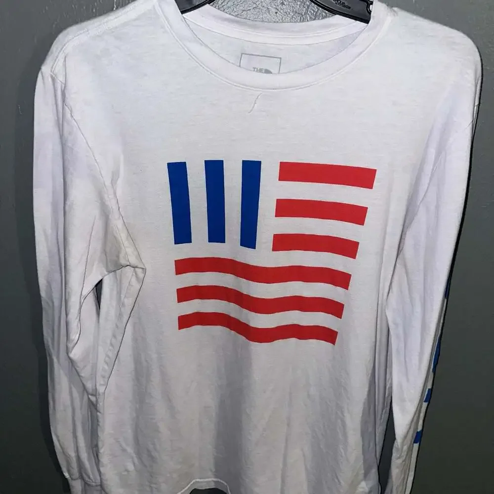 The North Face USA Flag Graphic Long Sleeve T-Shirt